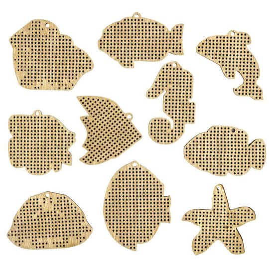 Wonderland Crafts Ocean Life Embroidery Wood Blanks Set